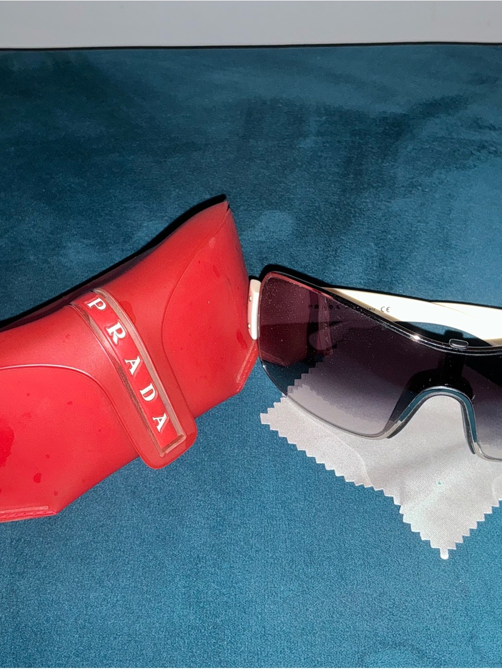 Vintage Archival Prada Linea Rossa SPS 50E Sunglasses Shield Mask White/Black